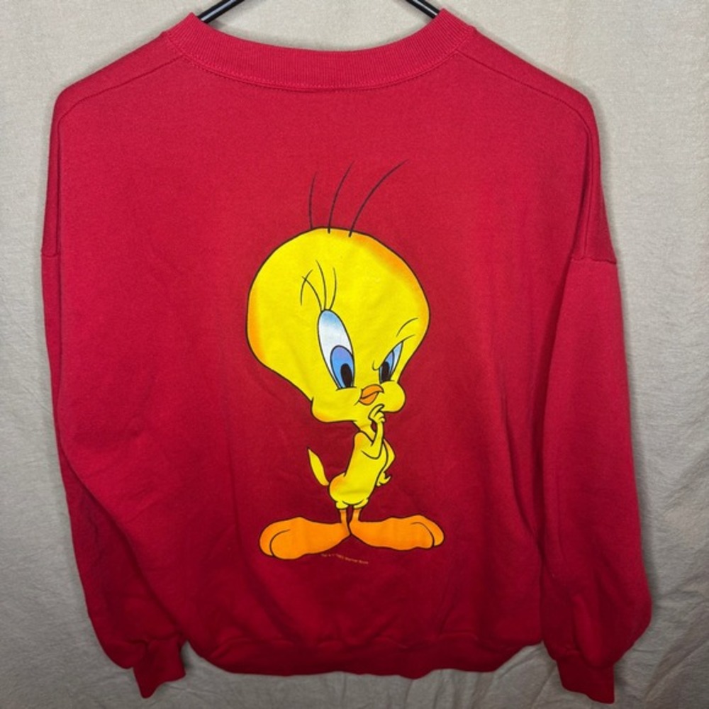 Vintage 1993 Tweety Bird Red Crewneck Sweatshirt XL Looney Tunes USA